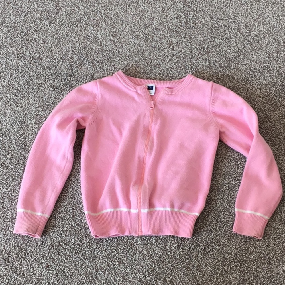 Janie and Jack Pink and White Cardigan sz 5